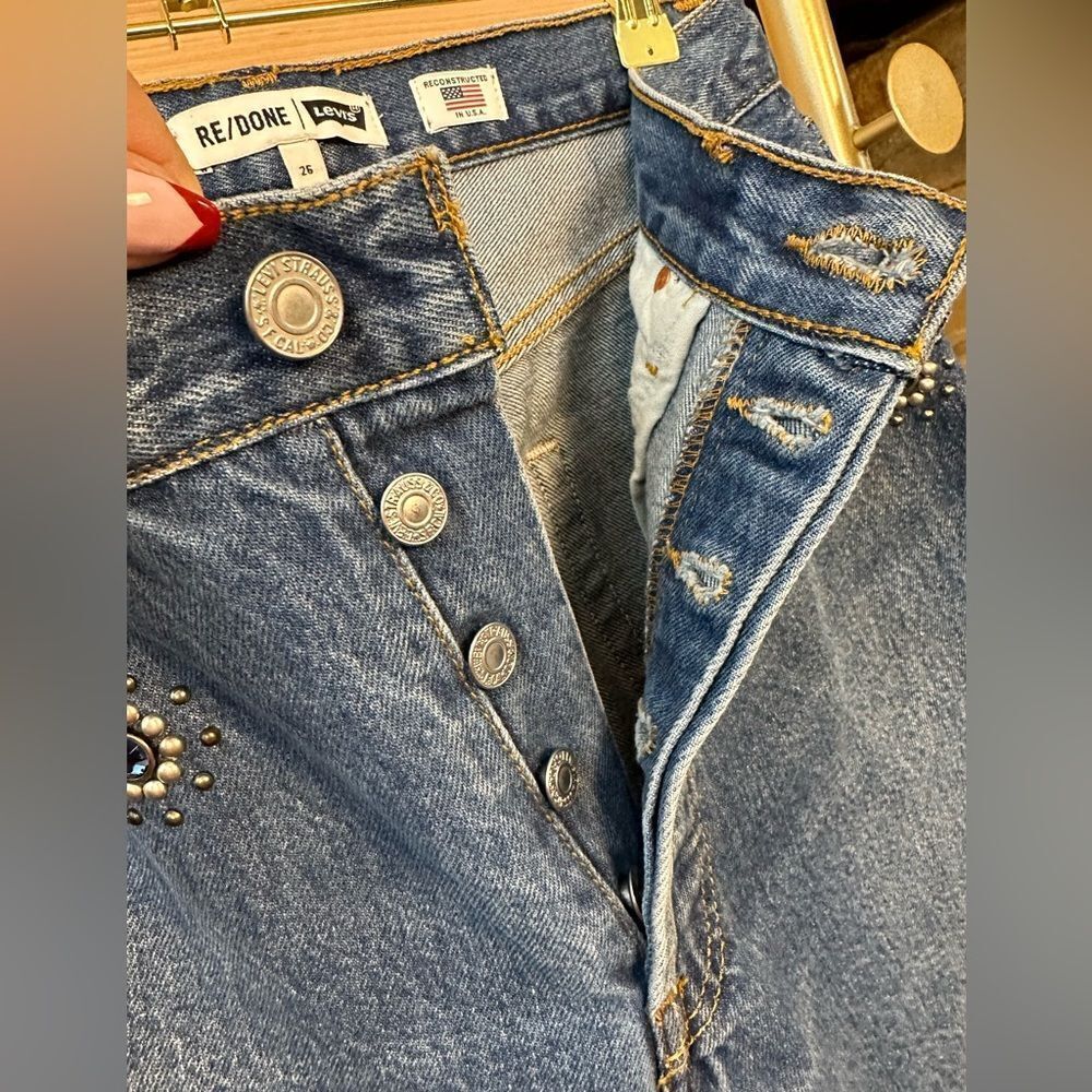 NWT REDONE LEVI'S RARE 70S STRAIGHT IN INDIGO STUD MSRP $625.00 - Picture 12 of 16